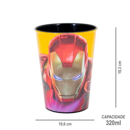 Imagem de Copo Infantil de Plástico 320 ml Personagens Heróis e Princesas