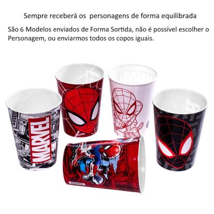 Imagem de Copo Infantil do Homem Aranha DC Comics 320ML Kit com 2