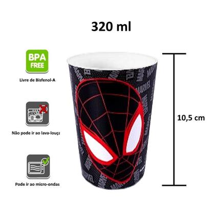 Imagem de Copo Infantil do Homem Aranha DC Comics 320ML Kit com 2