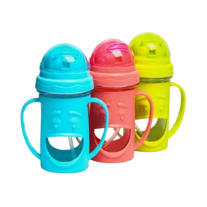 Imagem de Copo Infantil Garrafinha com Tampa Canudo e Alça de Plastico