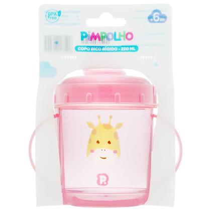 Imagem de Copo Infantil Pimpolho Bico Rígido 220ml Alça Anatômico
