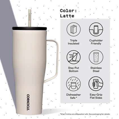 Imagem de Copo isolado Corkcicle Cold Cup XL 30 onças com alça de café com leite