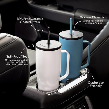 Imagem de Copo isolado Corkcicle Cold Cup XL 30 onças com alça de café com leite