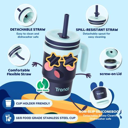 Imagem de Copo isolado infantil Tronco 414ml com alça e canudo