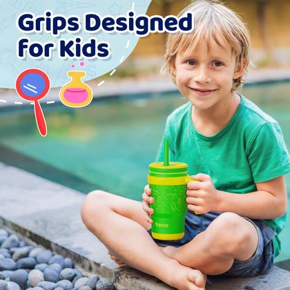 Imagem de Copo isolado infantil Tronco 414ml com alça e canudo