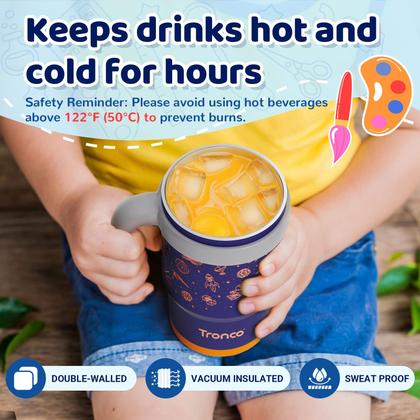 Imagem de Copo isolado infantil Tronco 414ml com alça e canudo