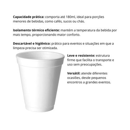Imagem de Copo isopor 180 ml copobras p/ bebida c/ 25 un