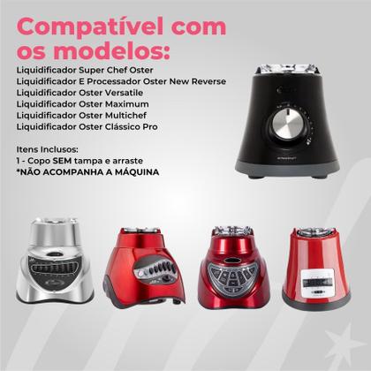 Imagem de Copo Jarra Vidro Redonda Avulsa Compatível Liquidificador Oster Super Chef Sem Tampa Sem Lâminas