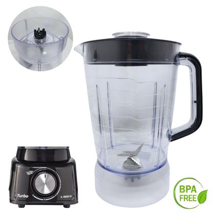 Imagem de Copo Liquidificador Compatível Mondial L900 Tampa Preta Lâmina Fixa