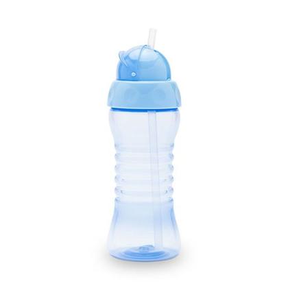 Imagem de Copo Lolly Clean Canudo Silicone 300ml Azul Tampa Retrátil