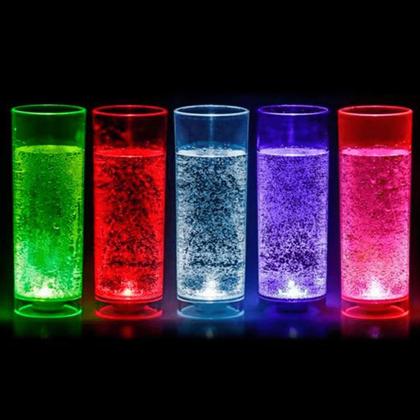 Imagem de Copo Long Drink Com Sensor De Luz Led Rgb Pisca Em Acrílico Para Festas E Eventos 30646