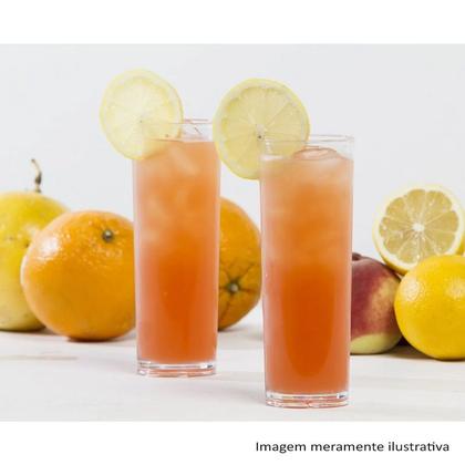 Imagem de Copo Long Drink Slim de Policarbonato 300ml Vemplast Kit 6 Peças