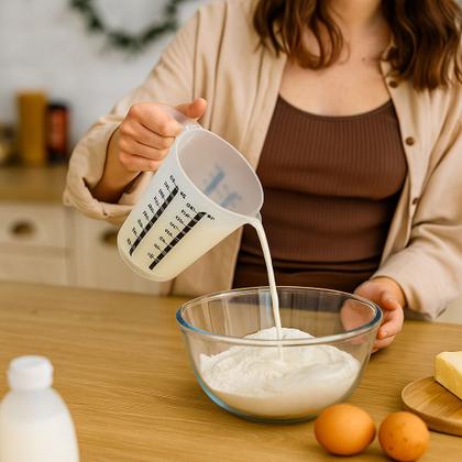 Imagem de Copo Medidor Graduado 500ml Com Alça Bico Dosador Jarra Transparente Plástico Receitas Cozinha