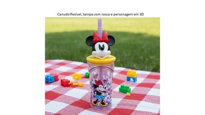 Imagem de Copo Minnie 3D Infantil Disney c/ Canudo 360ML - Tuut