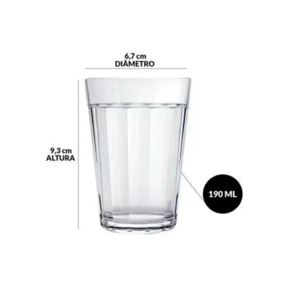 Imagem de Copo Nadir Americano 190ml  Ideal para Bar, Cozinha, Restaurante, Café  Caixa com 24 unidades