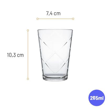 Imagem de Copo Nadir Figueiredo Maracatu de Vidro P/água/suco 265ml Jogo com 6 copos