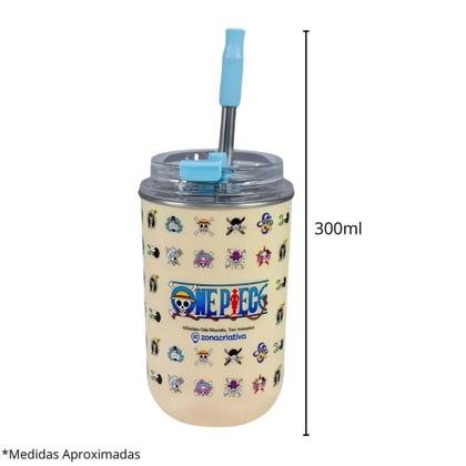 Imagem de Copo Neo com Canudo One Piece Mugiwara Crew 300ml - Zona Criativa