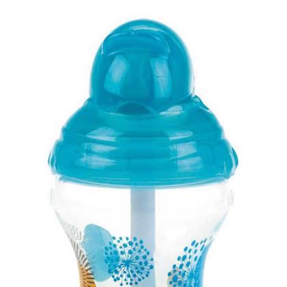 Imagem de Copo Nuby com canudo de silicone decorado 300ml aqua