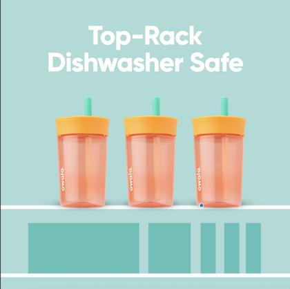 Imagem de Copo Owala Kids 450ml Sem BPA - Com Palha (Laranja/Pêssego)