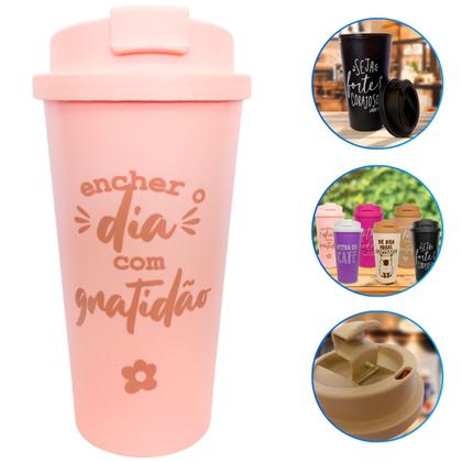 Imagem de Copo P/ Viagem C/ Tampa e Bico Para Café/Chá 500ml
