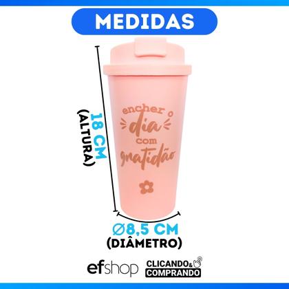 Imagem de Copo P/ Viagem C/ Tampa e Bico Para Café/Chá 500ml
