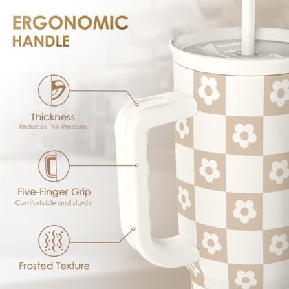 Imagem de Copo para beber SANDJEST, alça de copo de aço inoxidável de 40 onças