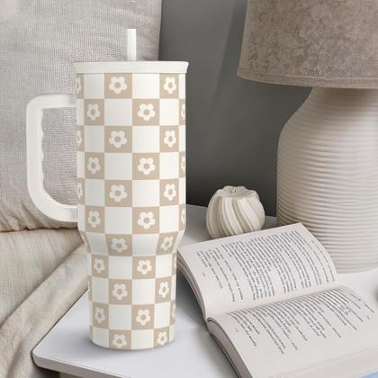 Imagem de Copo para beber SANDJEST, alça de copo de aço inoxidável de 40 onças