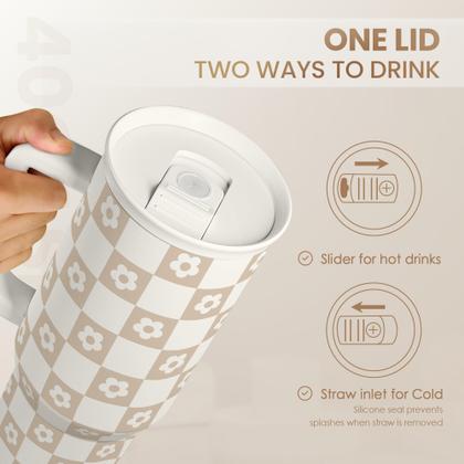 Imagem de Copo para beber SANDJEST, alça de copo de aço inoxidável de 40 onças