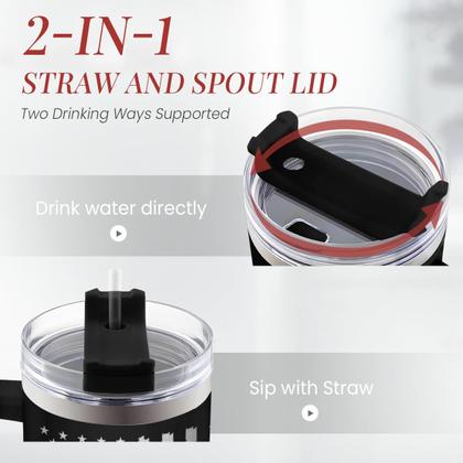 Imagem de Copo para beber SANDJEST Copo de aço inoxidável de 40 onças com alça