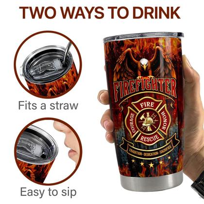 Imagem de Copo para beber SANDJEST Firefighter, copo de aço inoxidável de 20 onças