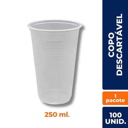 Imagem de Copo Para Bebidas Água Café Suco 250ml Descartável C/ 100un