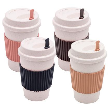 Imagem de Copo para café de bambu ecológico com tampa e mexedor Lyor 450 ml