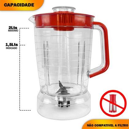 Imagem de Copo para Liquidificador Compatível Mondial Turbo Premium E Inox L1000 L1100 Cristal