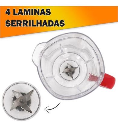 Imagem de Copo para Liquidificador Compatível Mondial Turbo Premium E Inox L1000 L1100 Cristal