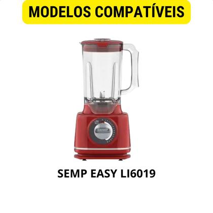 Imagem de  Copo Para Liquidificador Cristal Semp Easy Li6019 Tampa Vermelha