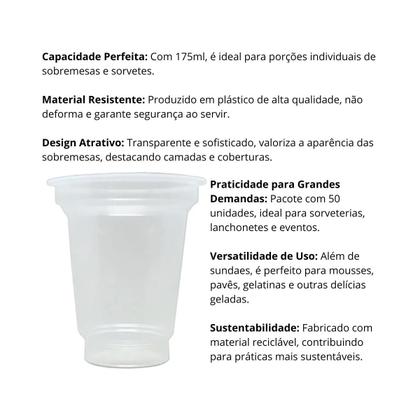 Imagem de Copo para sundae 175 ml rioplastic c/ 50 un