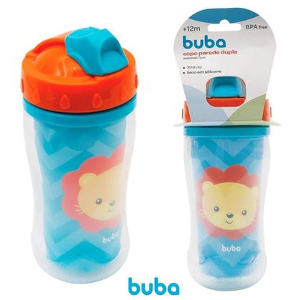 Imagem de Copo parede dupla c/ canudo animal fun leao - buba