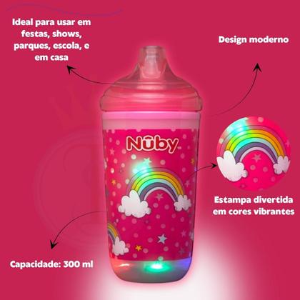 Imagem de Copo pisca-pisca térmico com bico rigido 300ml nuby antivazamento