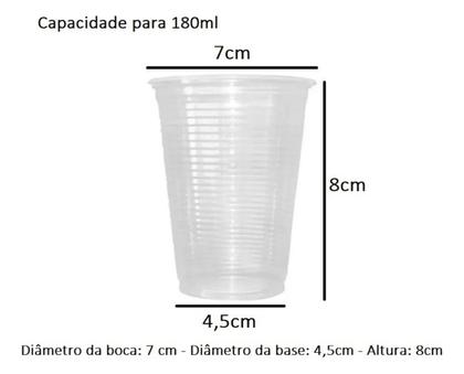 Imagem de Copo plastico descartavel 180ml com 1000 un suco aguá refri