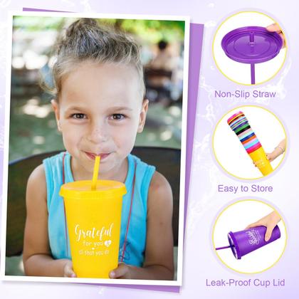 Imagem de Copo Plástico Skylety 700ml com Tampa e Canudo - Ideal para Presentes