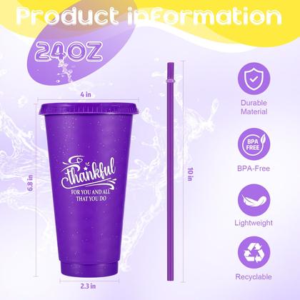 Imagem de Copo Plástico Skylety 700ml com Tampa e Canudo - Ideal para Presentes