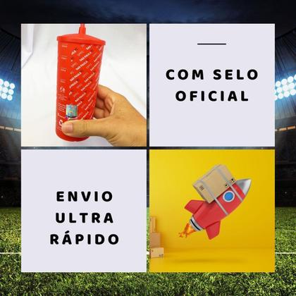 Imagem de Copo Plástico Vermelho Tampa + Canudo 500Ml Infantil Criança