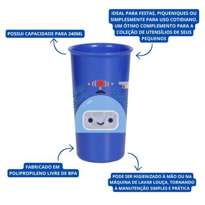 Imagem de Copo Robots Azul 340ml