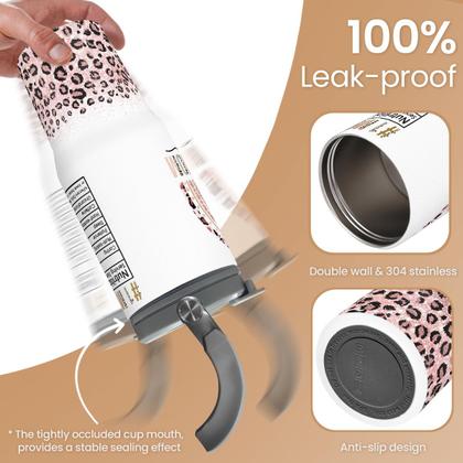 Imagem de Copo SANDJEST de 30 onças com alça de aço inoxidável Flip Straw