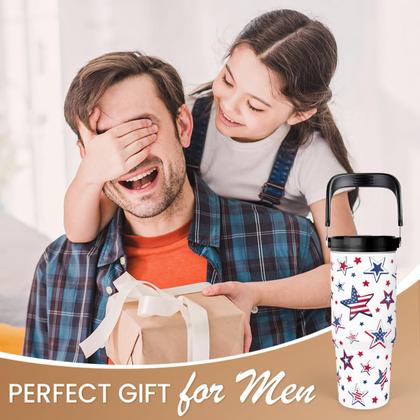 Imagem de Copo SANDJEST de 30 onças com alça de aço inoxidável Flip Straw