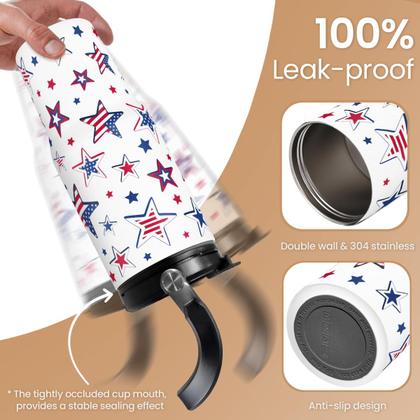 Imagem de Copo SANDJEST de 30 onças com alça de aço inoxidável Flip Straw