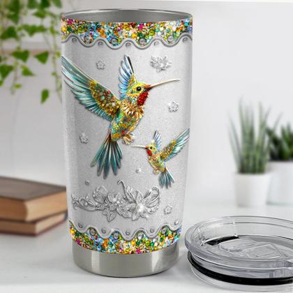 Imagem de Copo SANDJEST Hummingbird 600ml isolado em aço inoxidável
