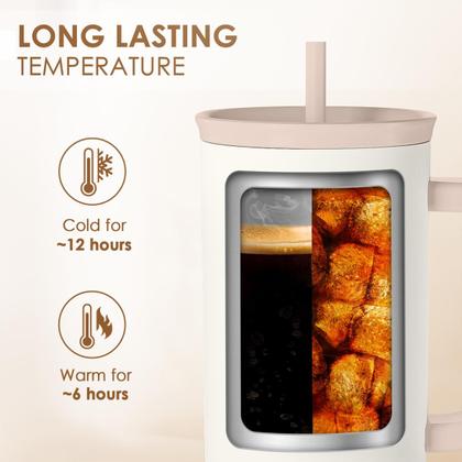 Imagem de Copo SANDJEST isolado em aço inoxidável de 1,2 L com alça