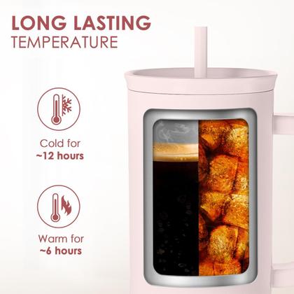 Imagem de Copo SANDJEST isolado em aço inoxidável de 1,2 L com alça