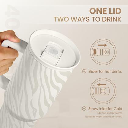 Imagem de Copo SANDJEST Zebra Skin Slider 1,2 L com alça e canudo